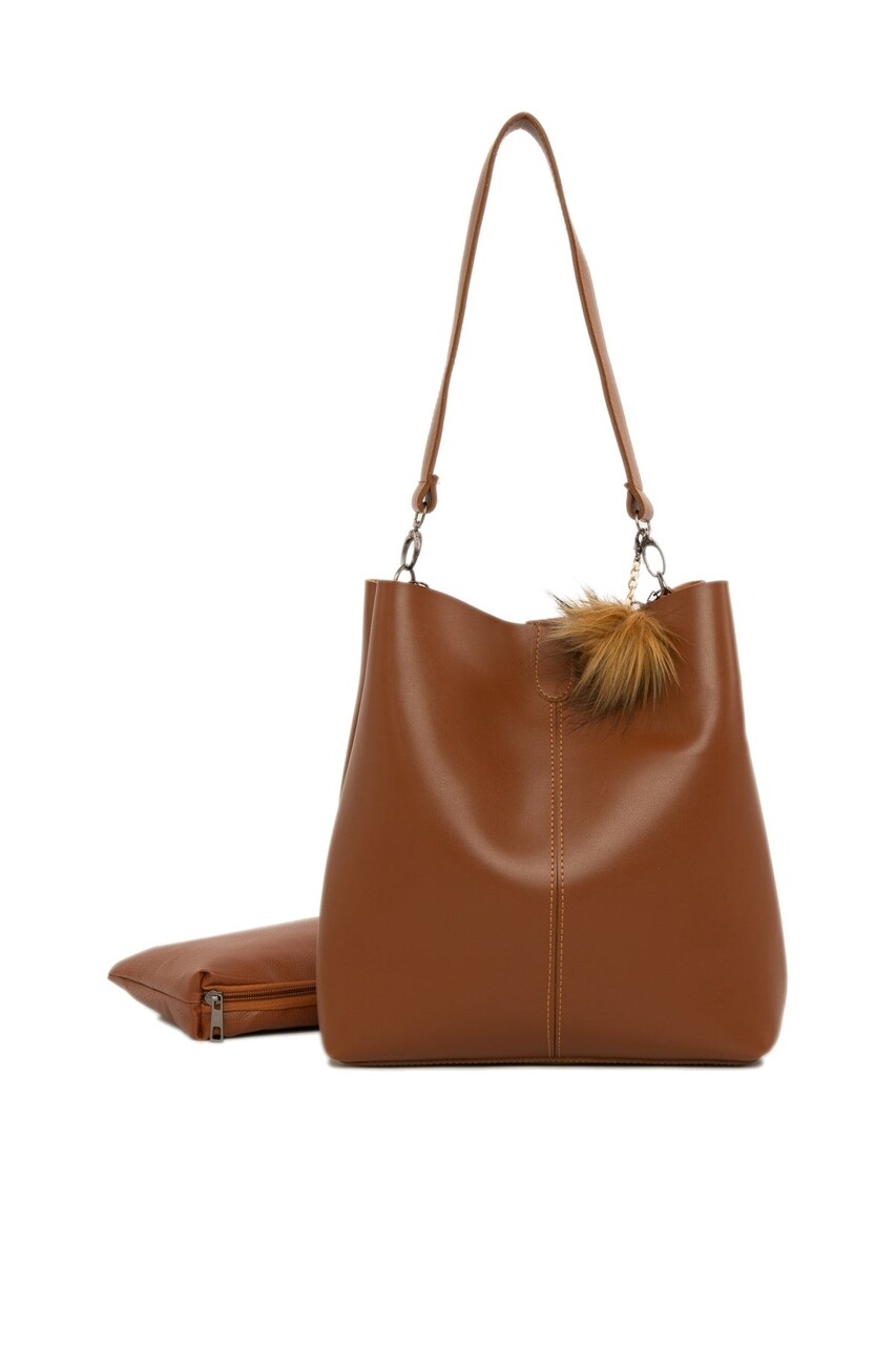 Geanta, Bagmori, 2770 - 38316 - Camel, piele ecologica, maro deschis - imagine 5